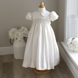 Strasburg Ivory Silk Smocked Dress Size 3 Special Occasion Flower Girl NWT